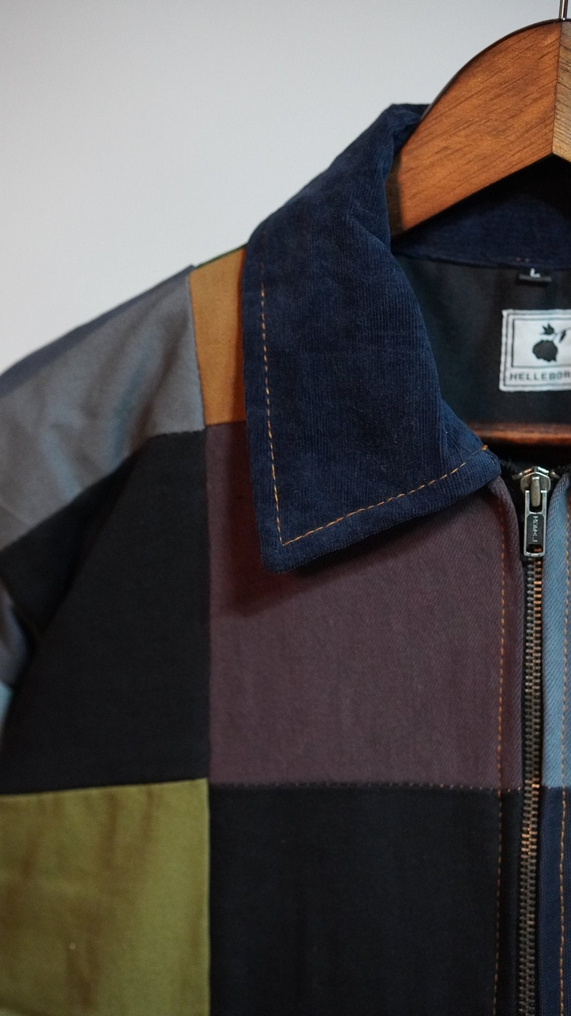 Upcycled Patchwork Jacket Size L - The Hellebore Shop