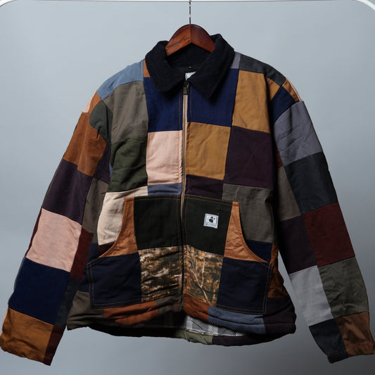 Upcycled Patchwork Jacket Size L - The Hellebore Shop