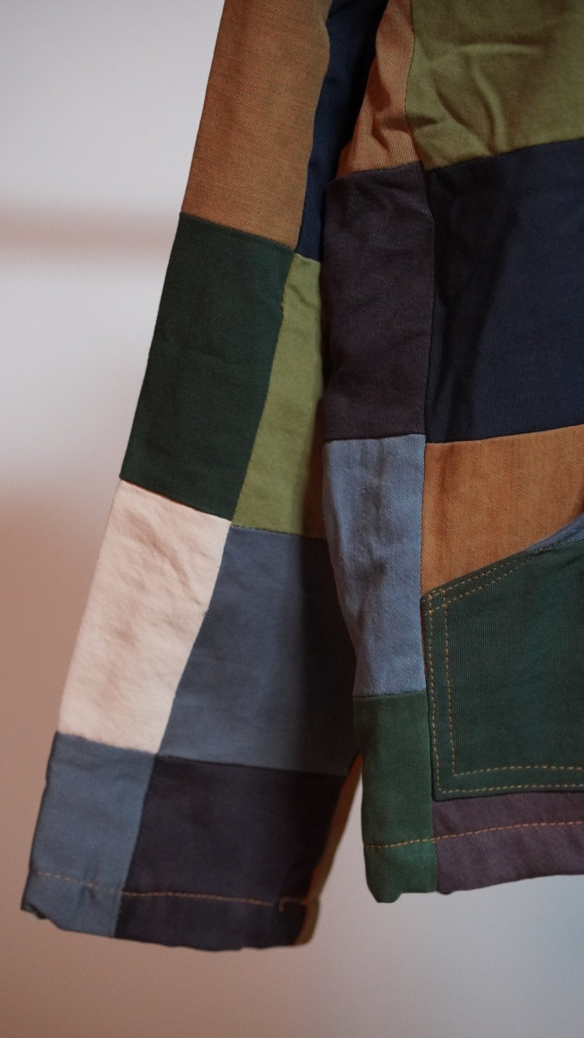 Upcycled Patchwork Jacket Size L - The Hellebore Shop