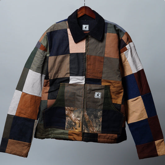 Upcycled Patchwork Jacket Size L - The Hellebore Shop