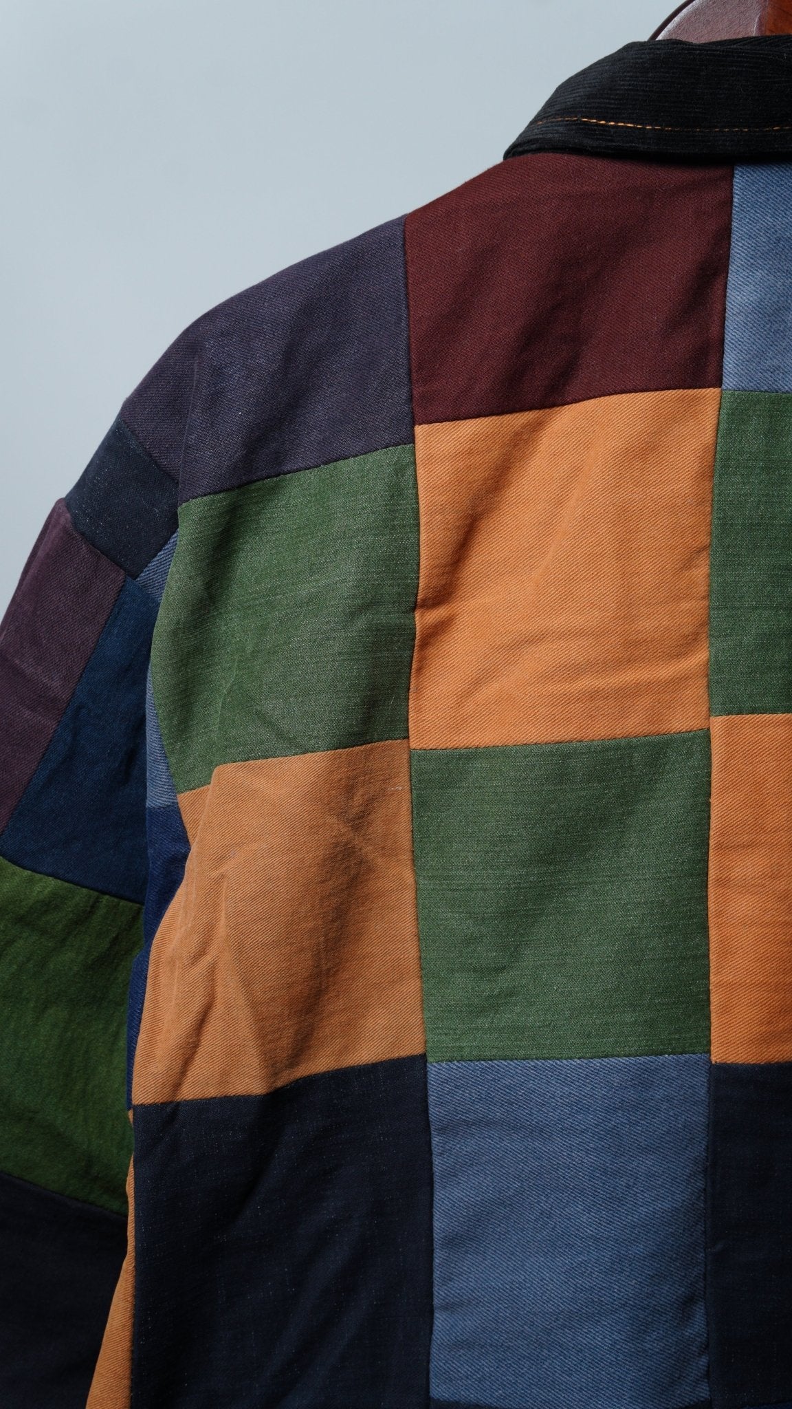 Upcycled Patchwork Jacket Size L - The Hellebore Shop