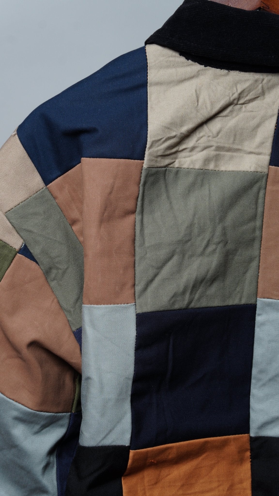 Upcycled Patchwork Jacket Size L - The Hellebore Shop