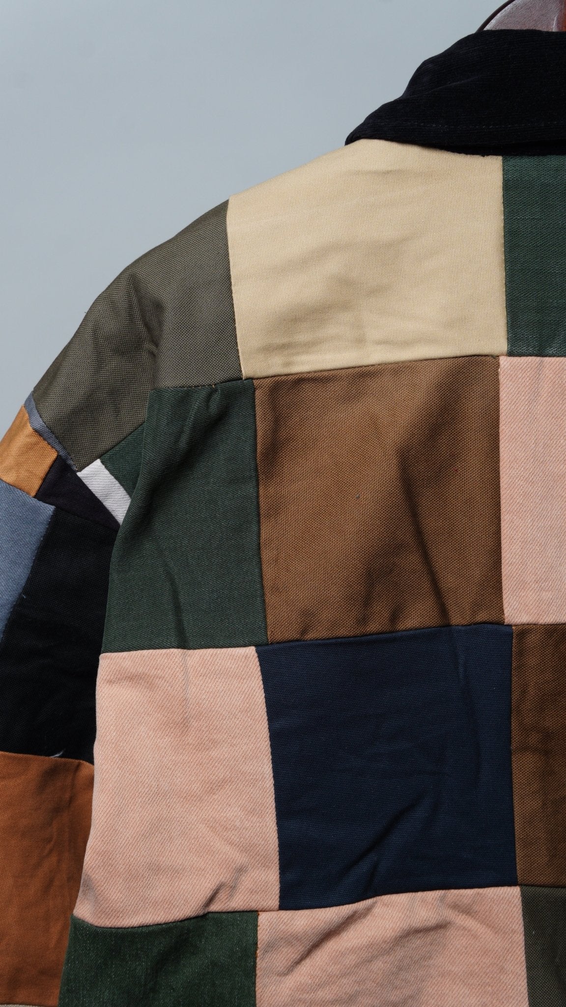 Upcycled Patchwork Jacket Size L - The Hellebore Shop