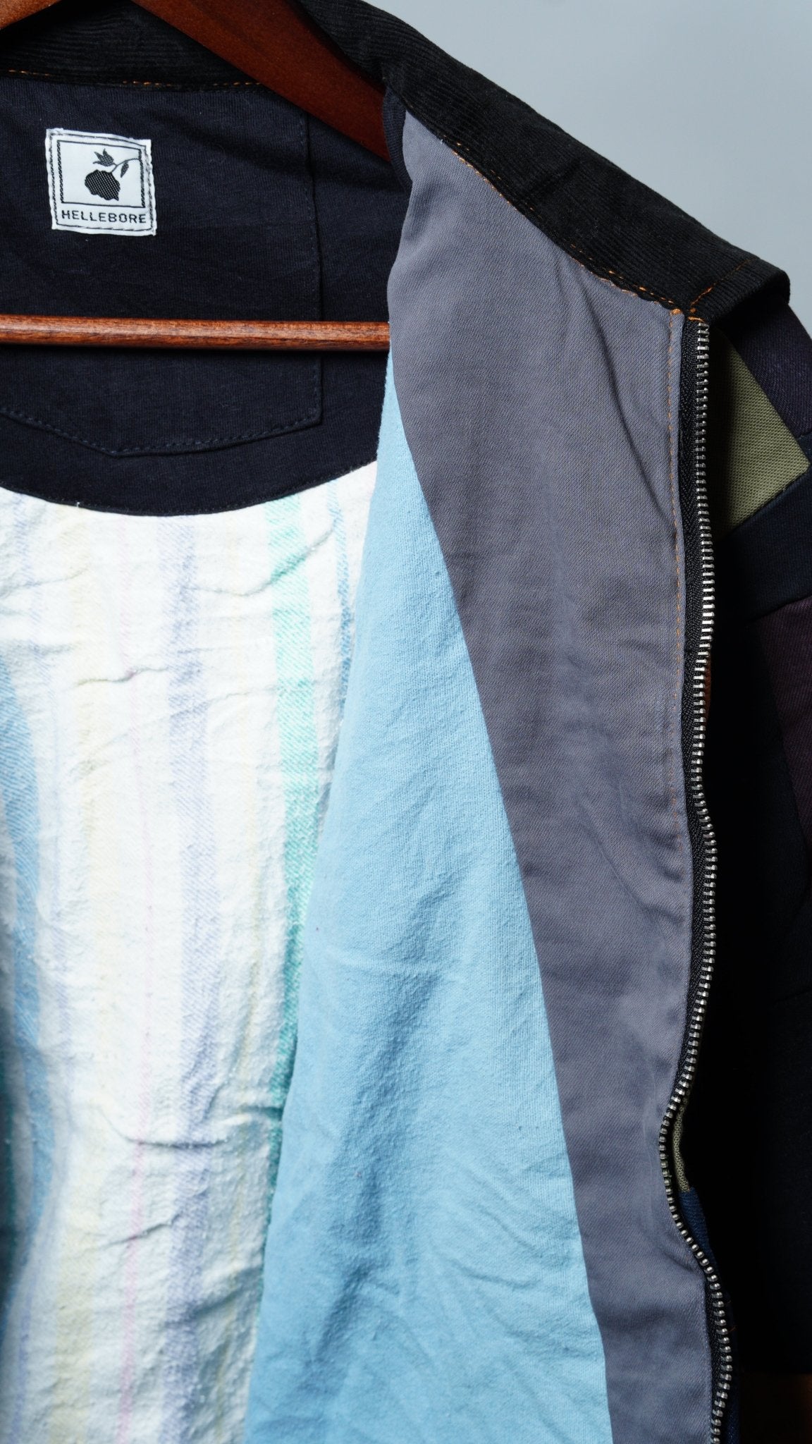 Upcycled Patchwork Jacket Size L - The Hellebore Shop