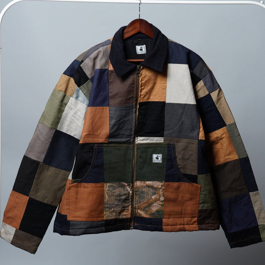 Upcycled Patchwork Jacket Size L - The Hellebore Shop