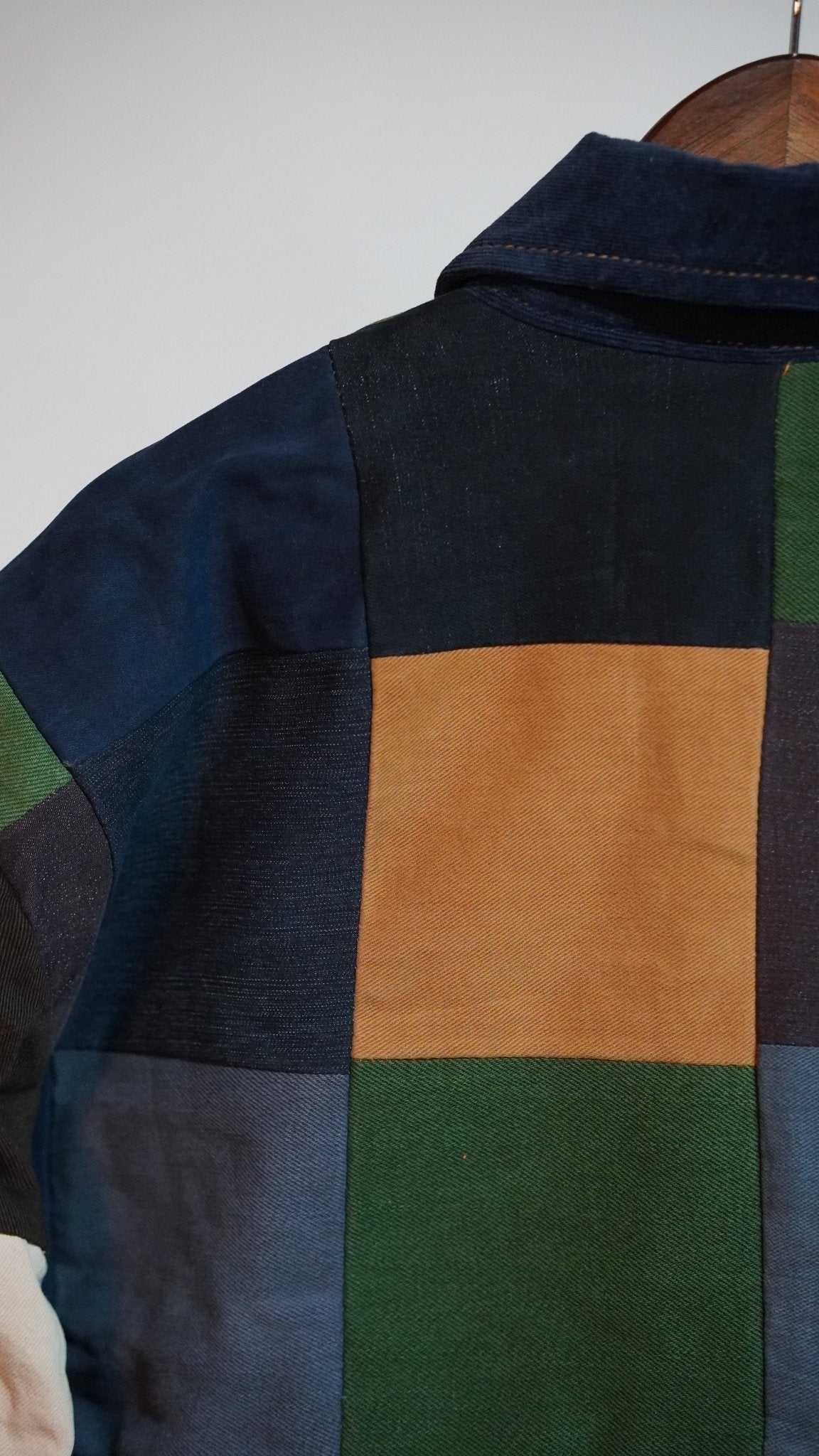 Upcycled Patchwork Jacket Size L - The Hellebore Shop