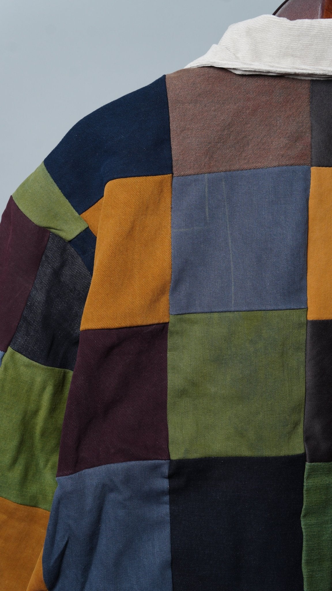 Upcycled Patchwork Jacket Size L - The Hellebore Shop