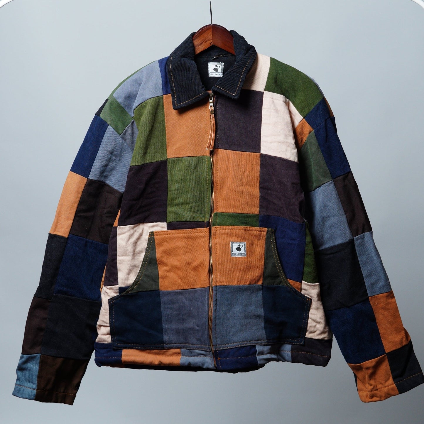 Upcycled Patchwork Jacket Size L - The Hellebore Shop