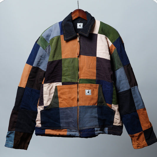 Upcycled Patchwork Jacket Size L - The Hellebore Shop
