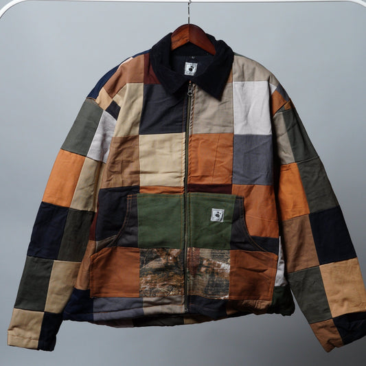 Upcycled Patchwork Jacket Size L - The Hellebore Shop
