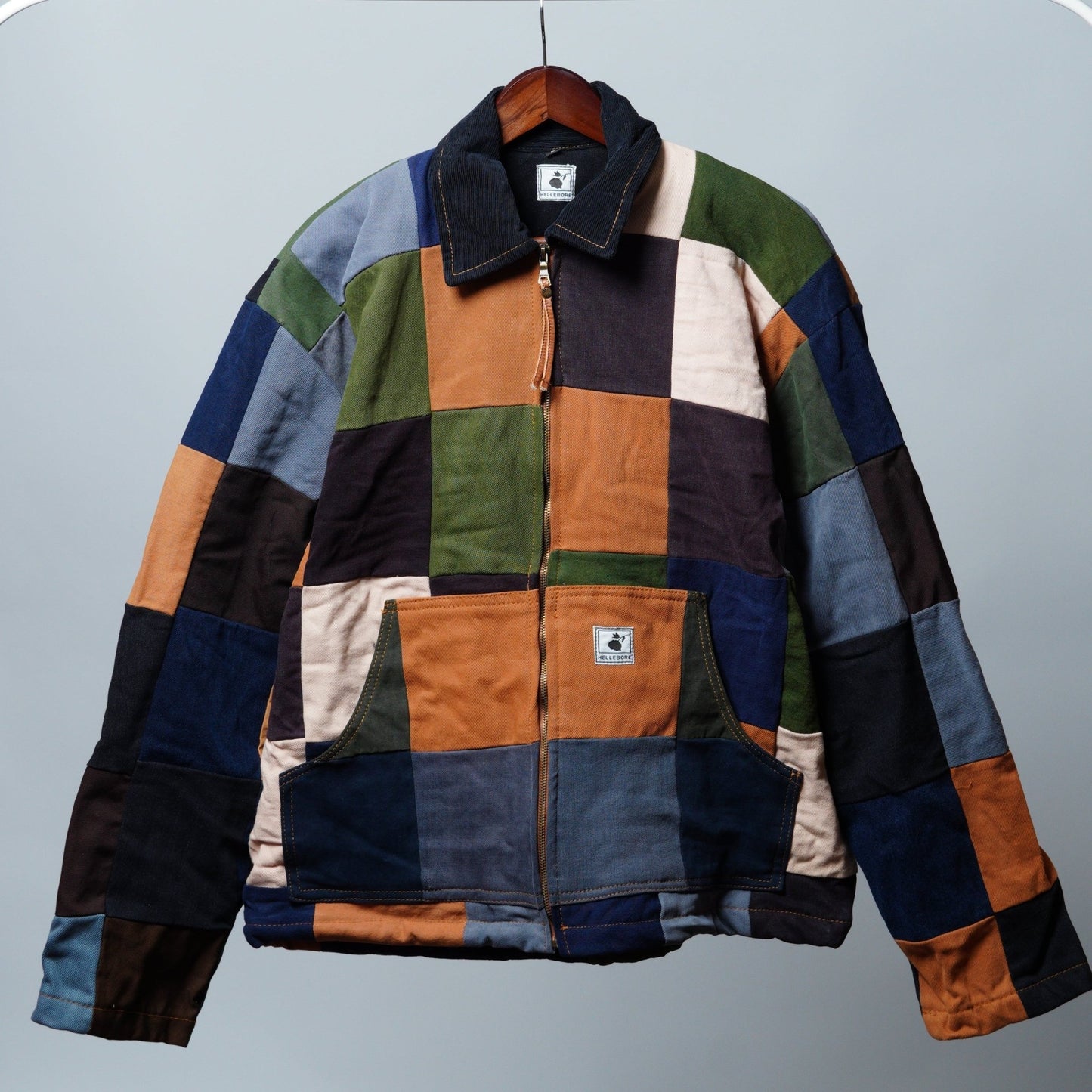 Upcycled Patchwork Jacket Size L - The Hellebore Shop