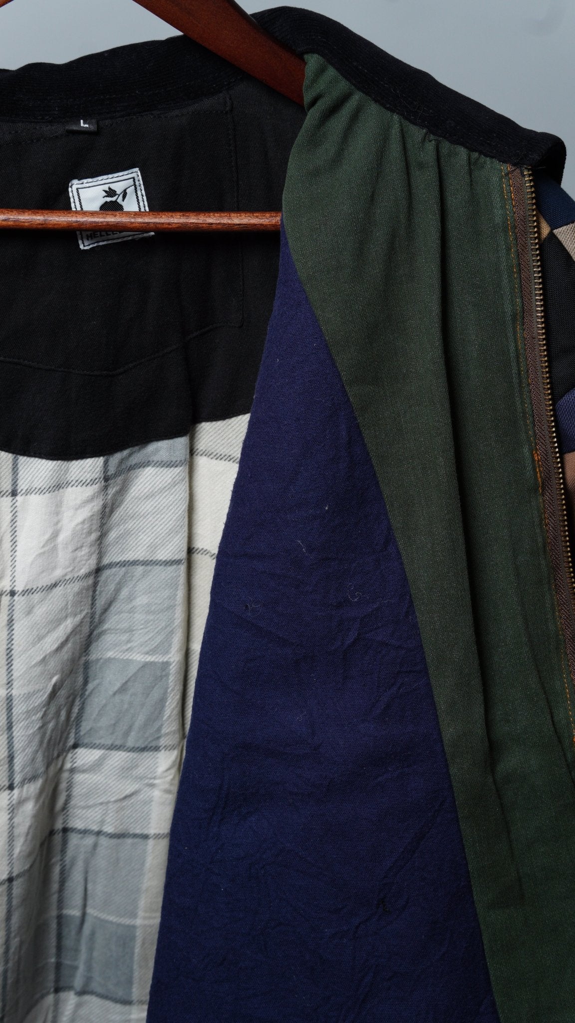 Upcycled Patchwork Jacket Size L - The Hellebore Shop