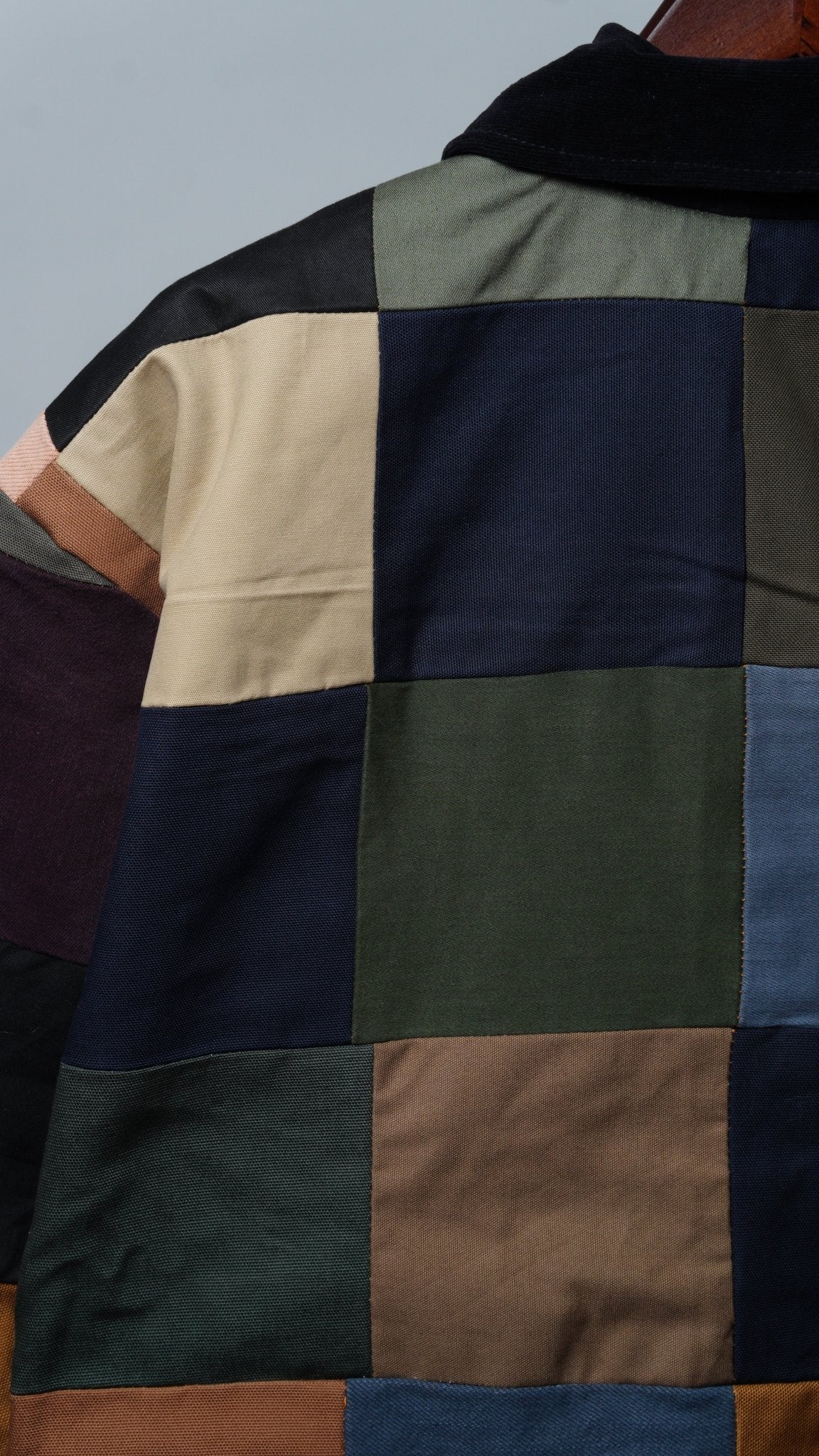 Upcycled Patchwork Jacket Size L - The Hellebore Shop
