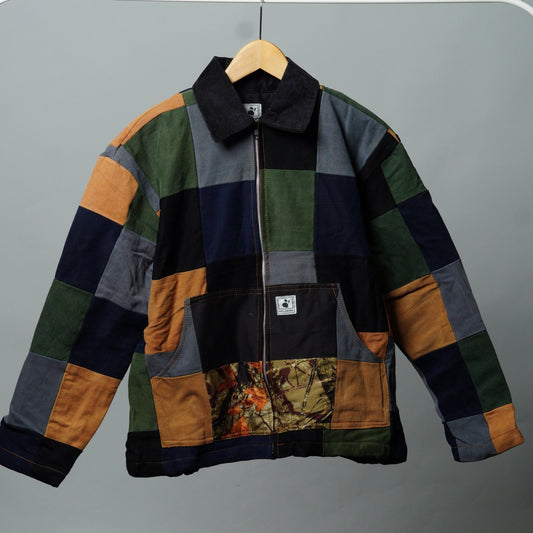 Upcycled Patchwork Jacket Size S - The Hellebore Shop