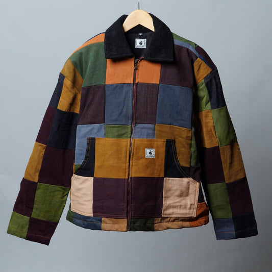 Upcycled Patchwork Jacket Size S - The Hellebore Shop