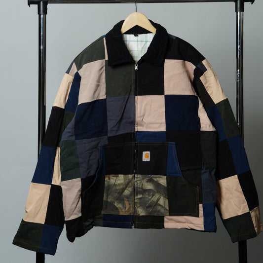 Upcycled Patchwork Jacket Size XL - The Hellebore Shop