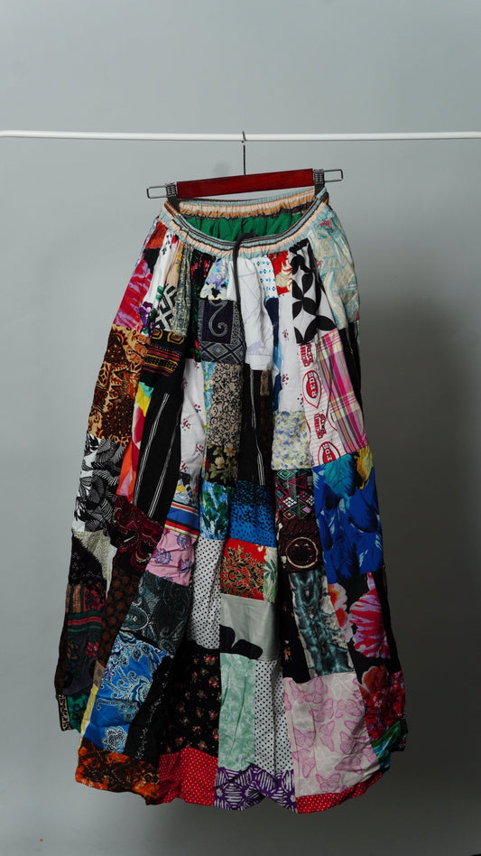 Upcycled Patchwork Maxi Skirt - The Hellebore Shop