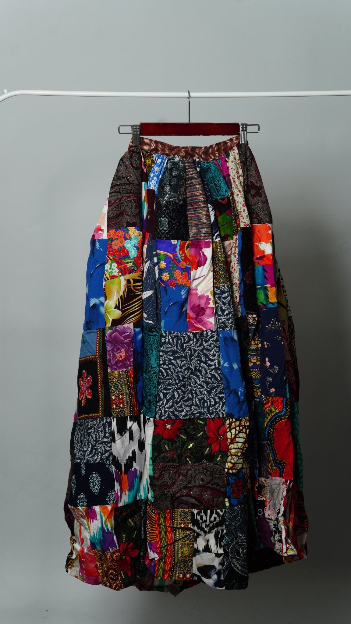 Upcycled Patchwork Maxi Skirt - The Hellebore Shop