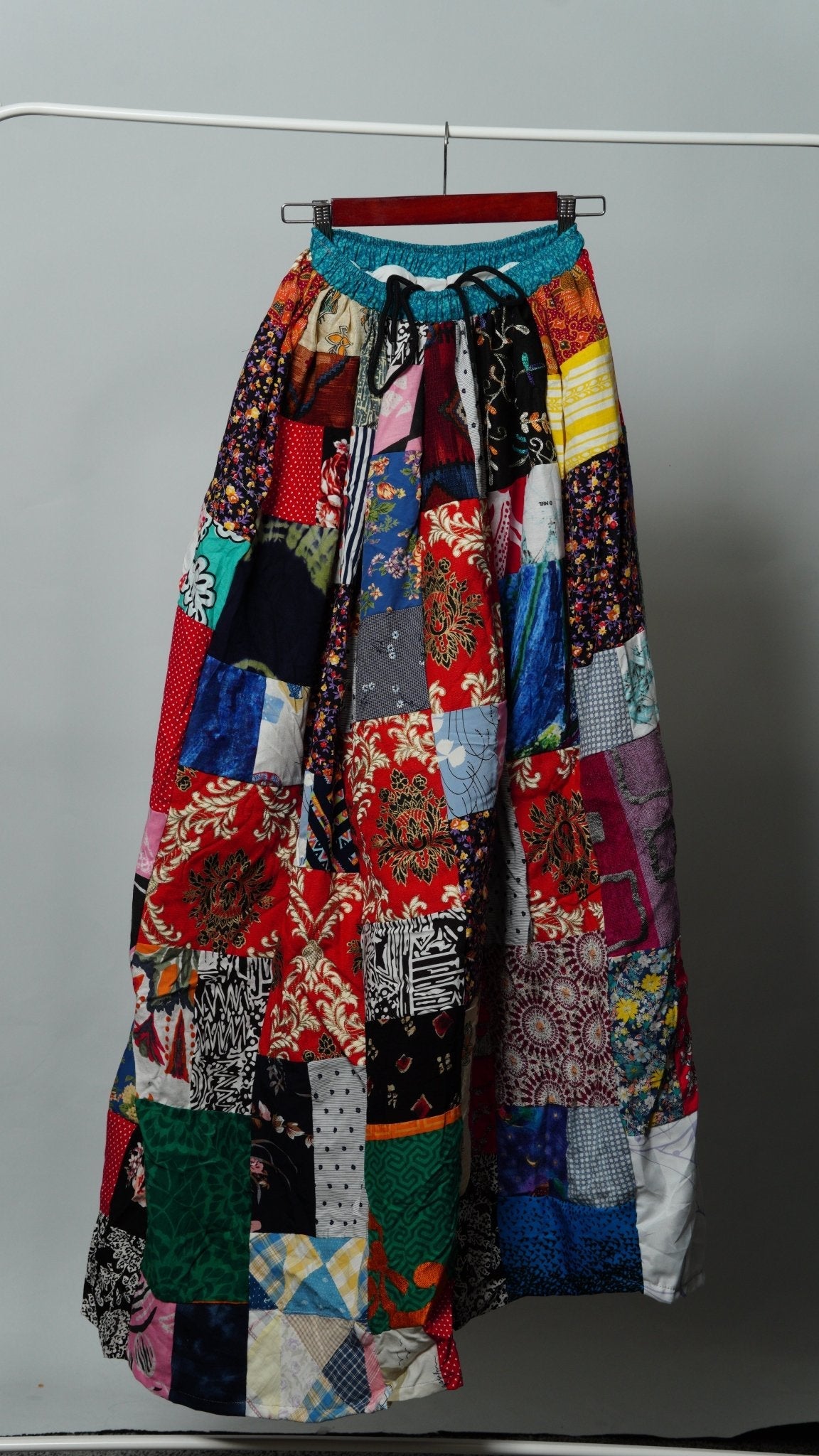 Upcycled Patchwork Maxi Skirt - The Hellebore Shop