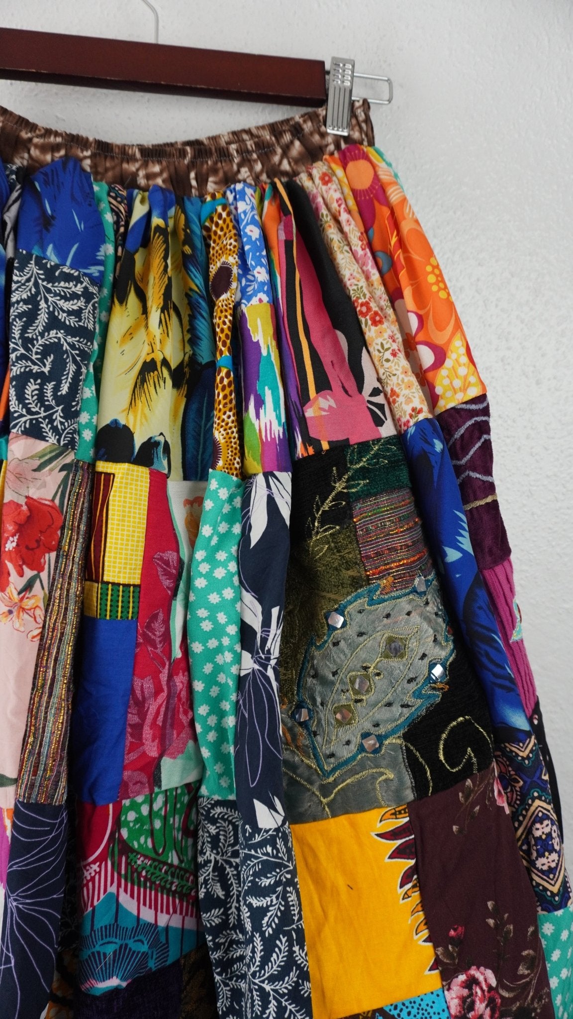 Upcycled Patchwork Maxi Skirt - The Hellebore Shop