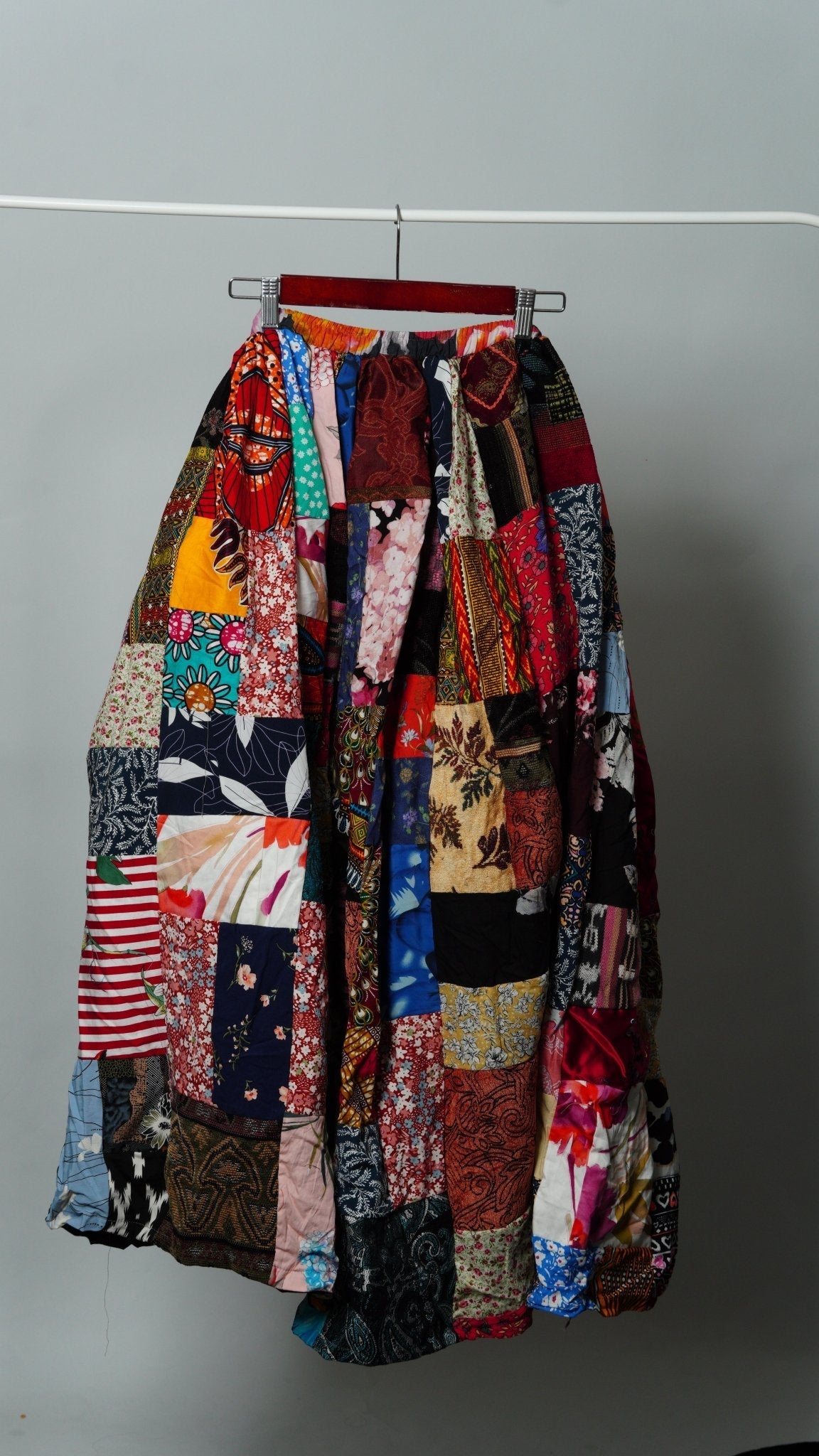 Upcycled Patchwork Maxi Skirt - The Hellebore Shop