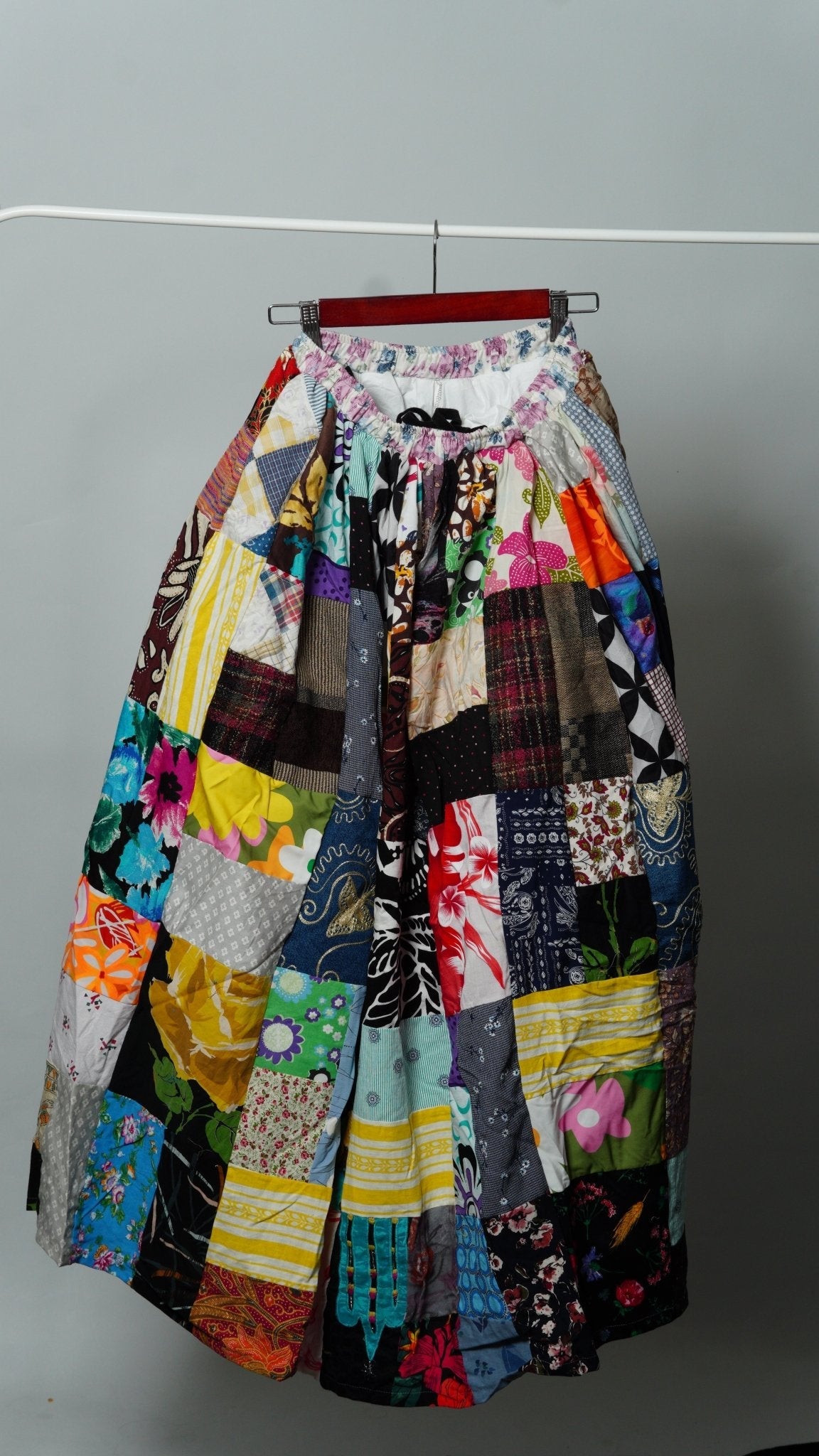 Upcycled Patchwork Maxi Skirt - The Hellebore Shop