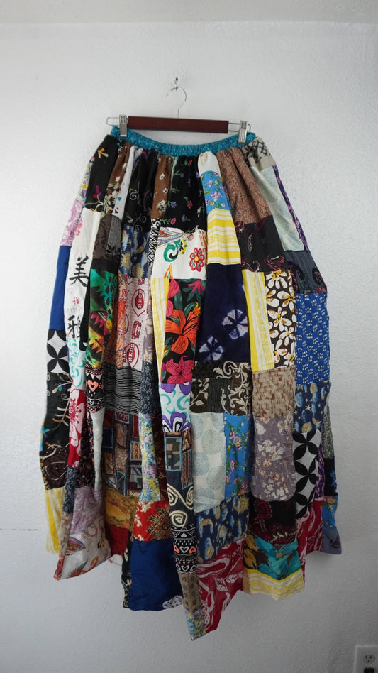 Upcycled Patchwork Maxi Skirt - The Hellebore Shop
