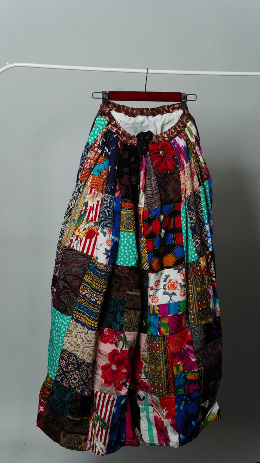 Upcycled Patchwork Maxi Skirt - The Hellebore Shop