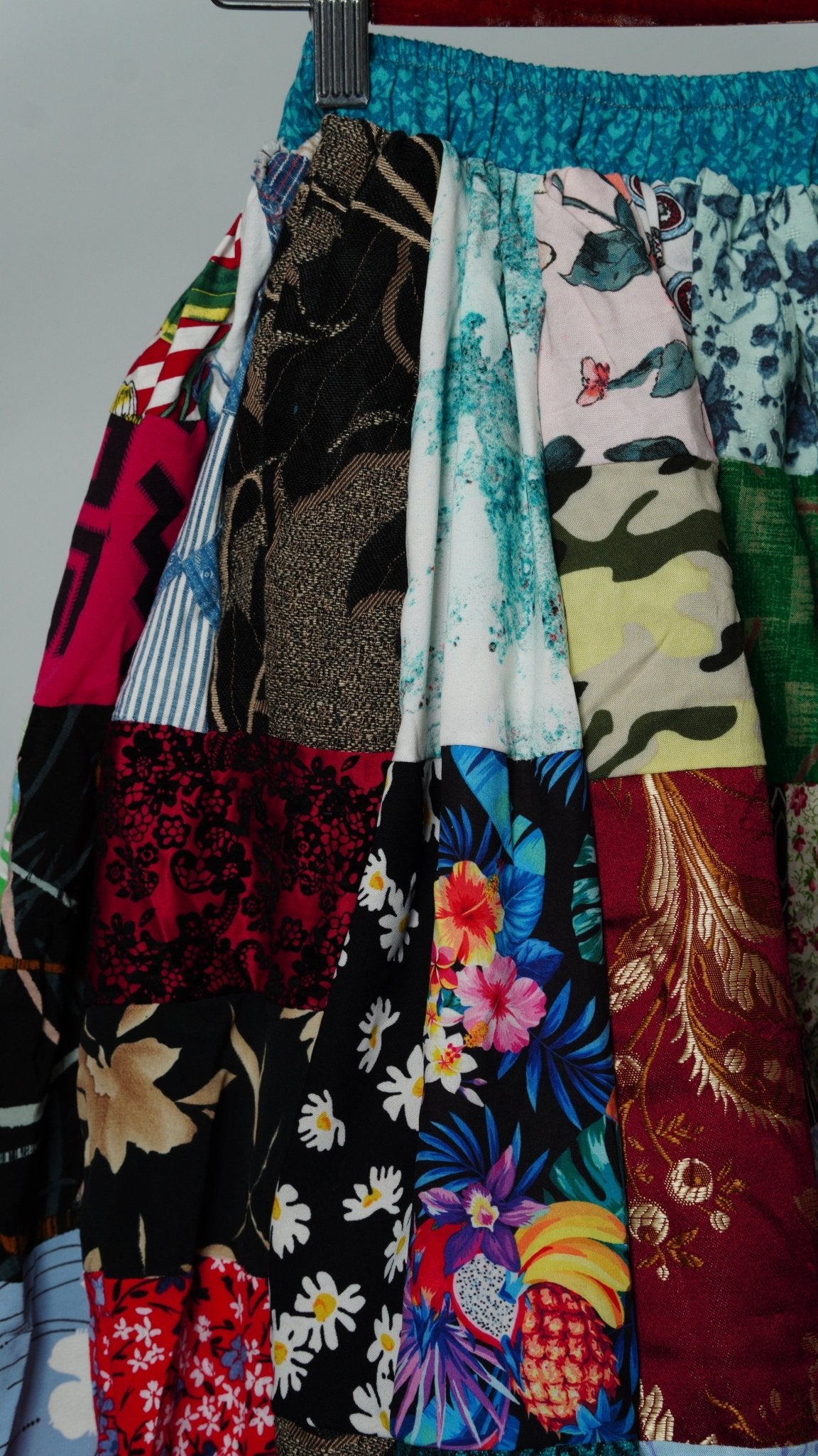 Upcycled Patchwork Maxi Skirt - The Hellebore Shop