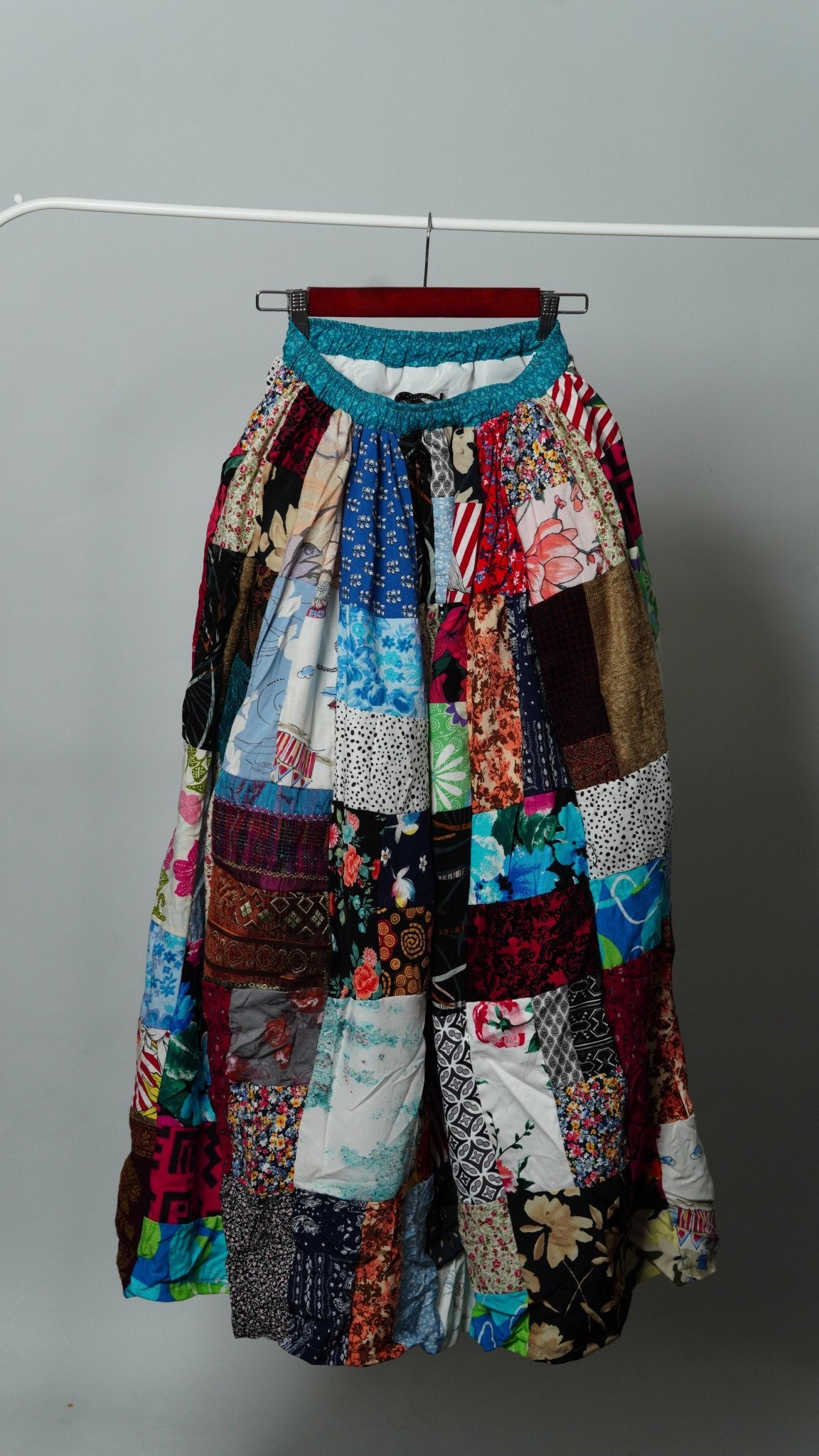 Upcycled Patchwork Maxi Skirt - The Hellebore Shop