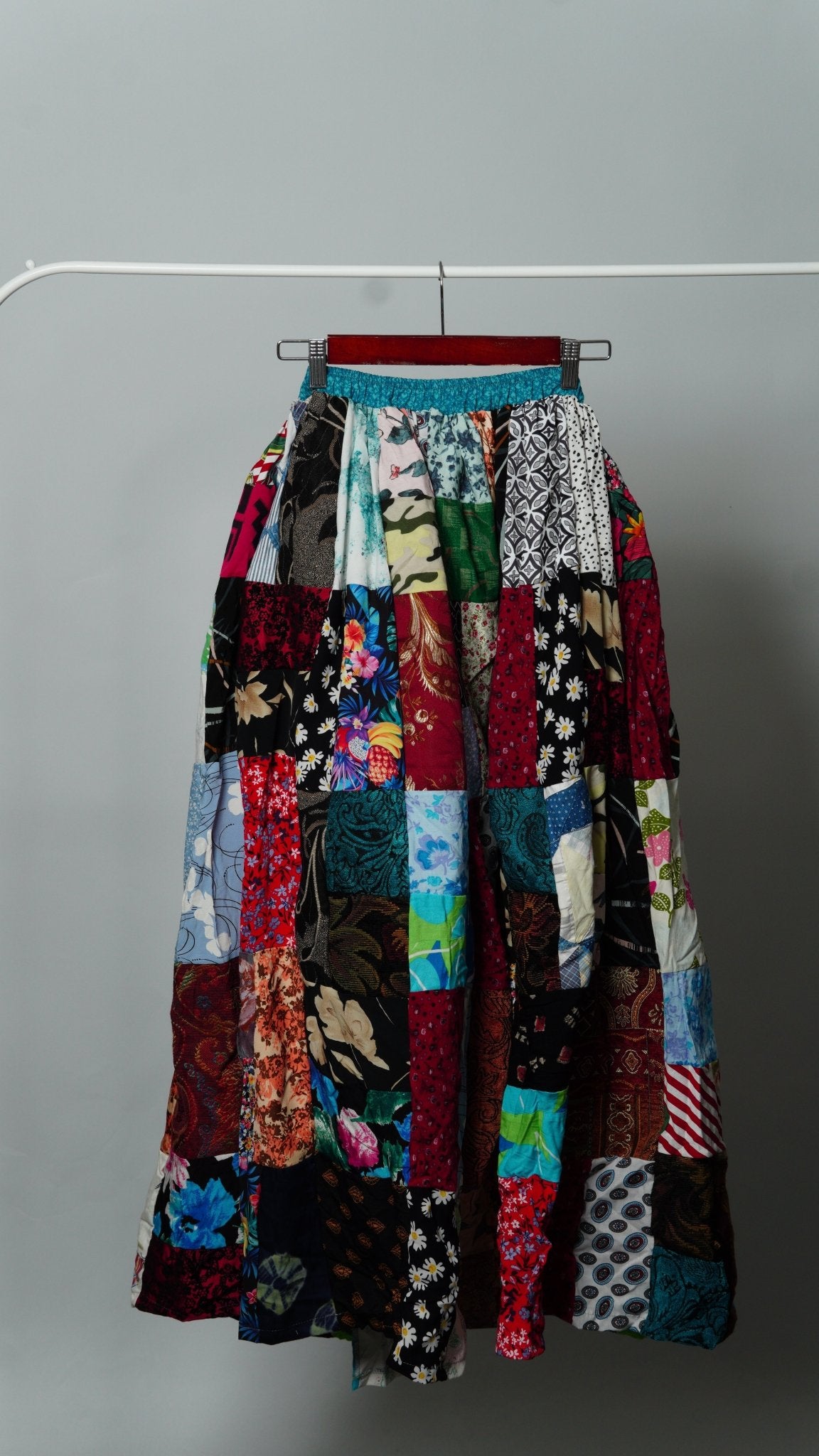 Upcycled Patchwork Maxi Skirt - The Hellebore Shop