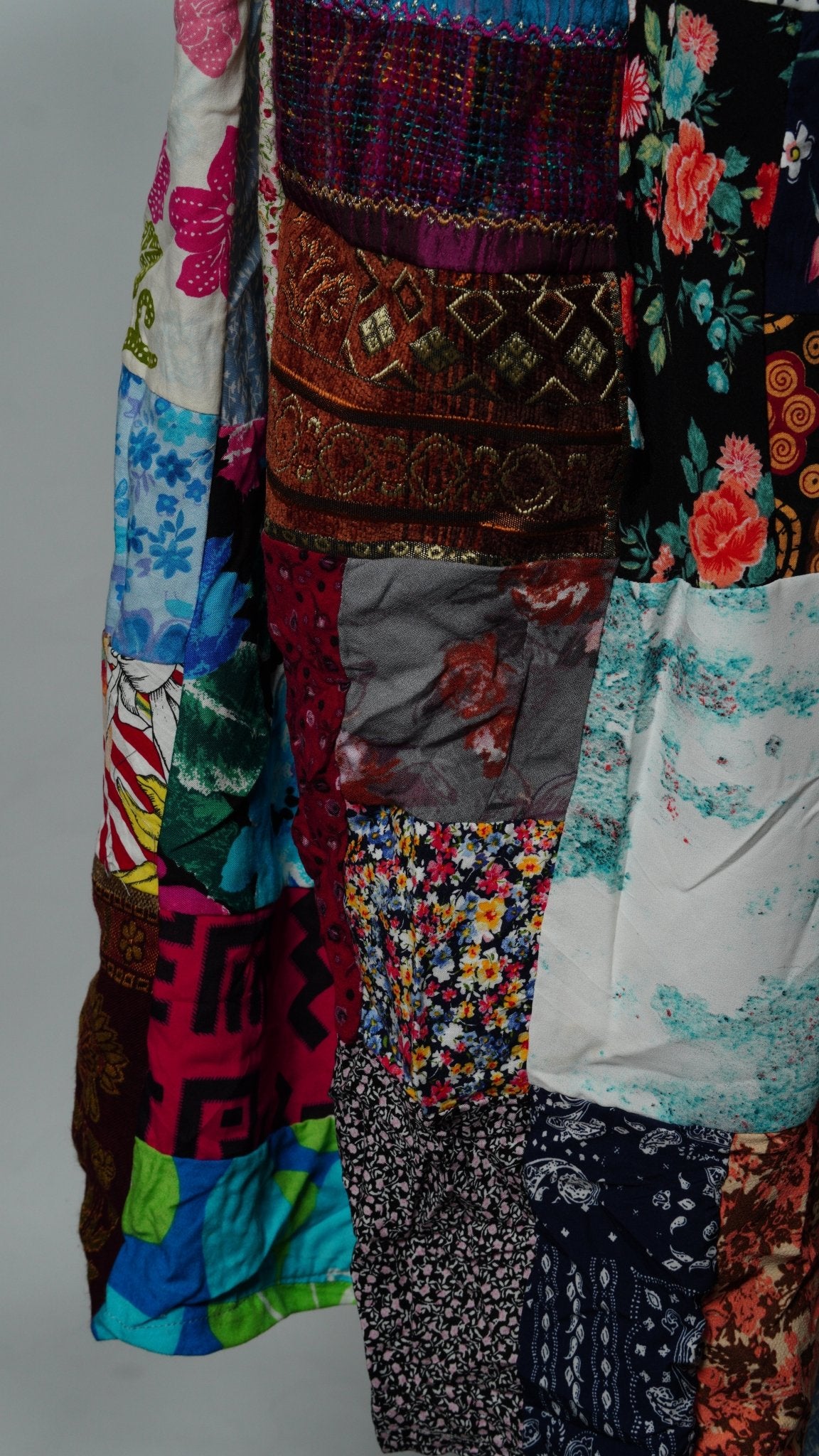 Upcycled Patchwork Maxi Skirt - The Hellebore Shop