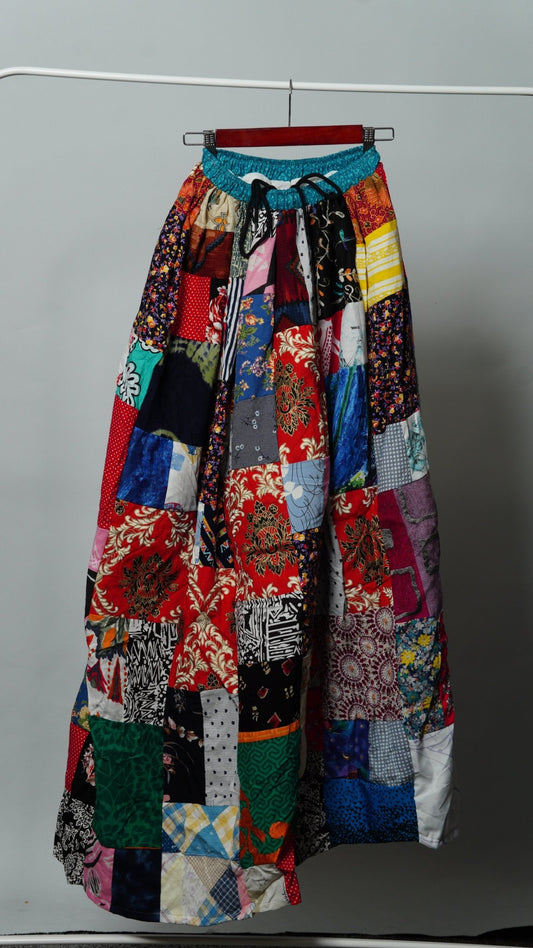 Upcycled Patchwork Maxi Skirt - The Hellebore Shop