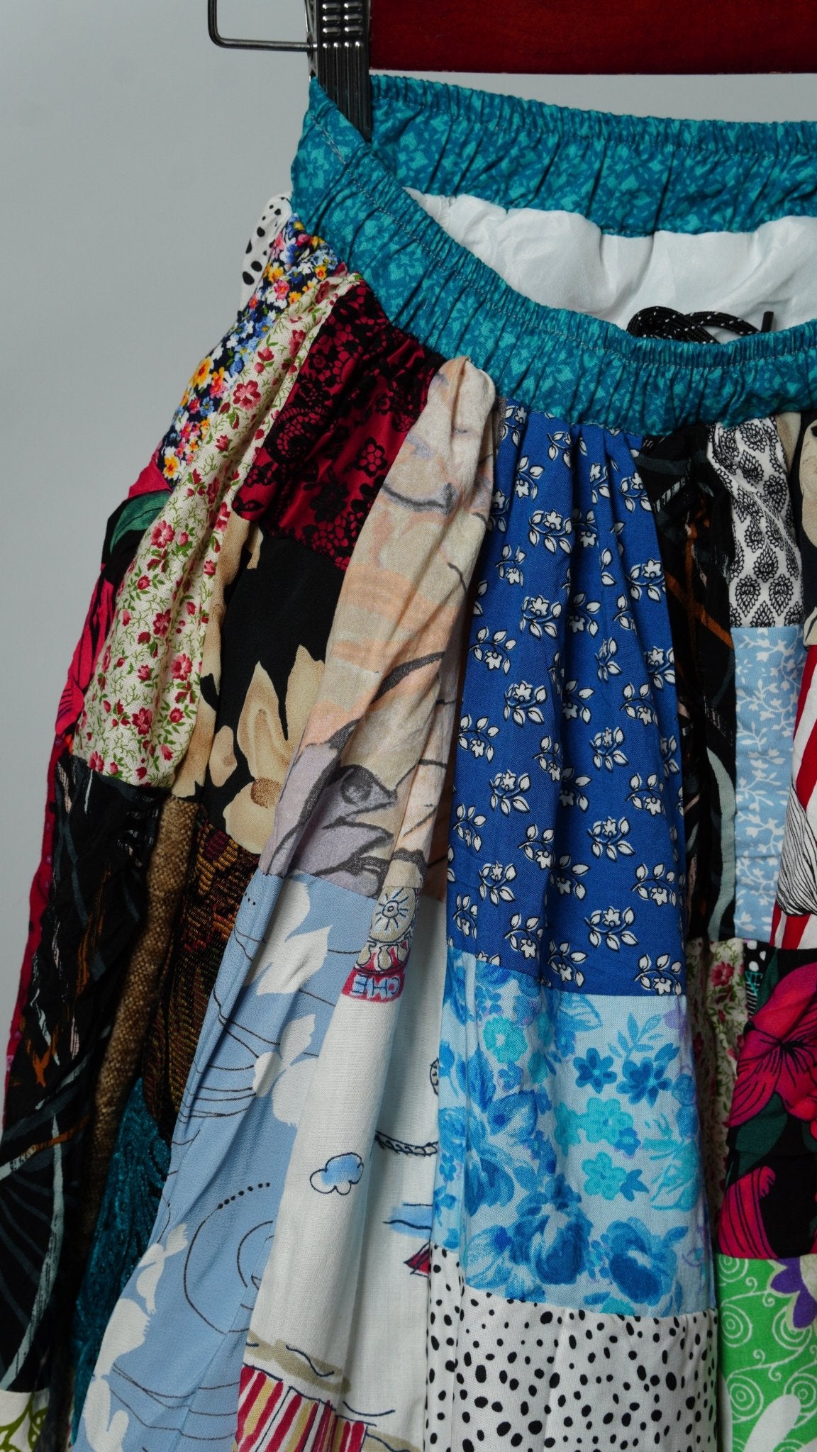 Upcycled Patchwork Maxi Skirt - The Hellebore Shop