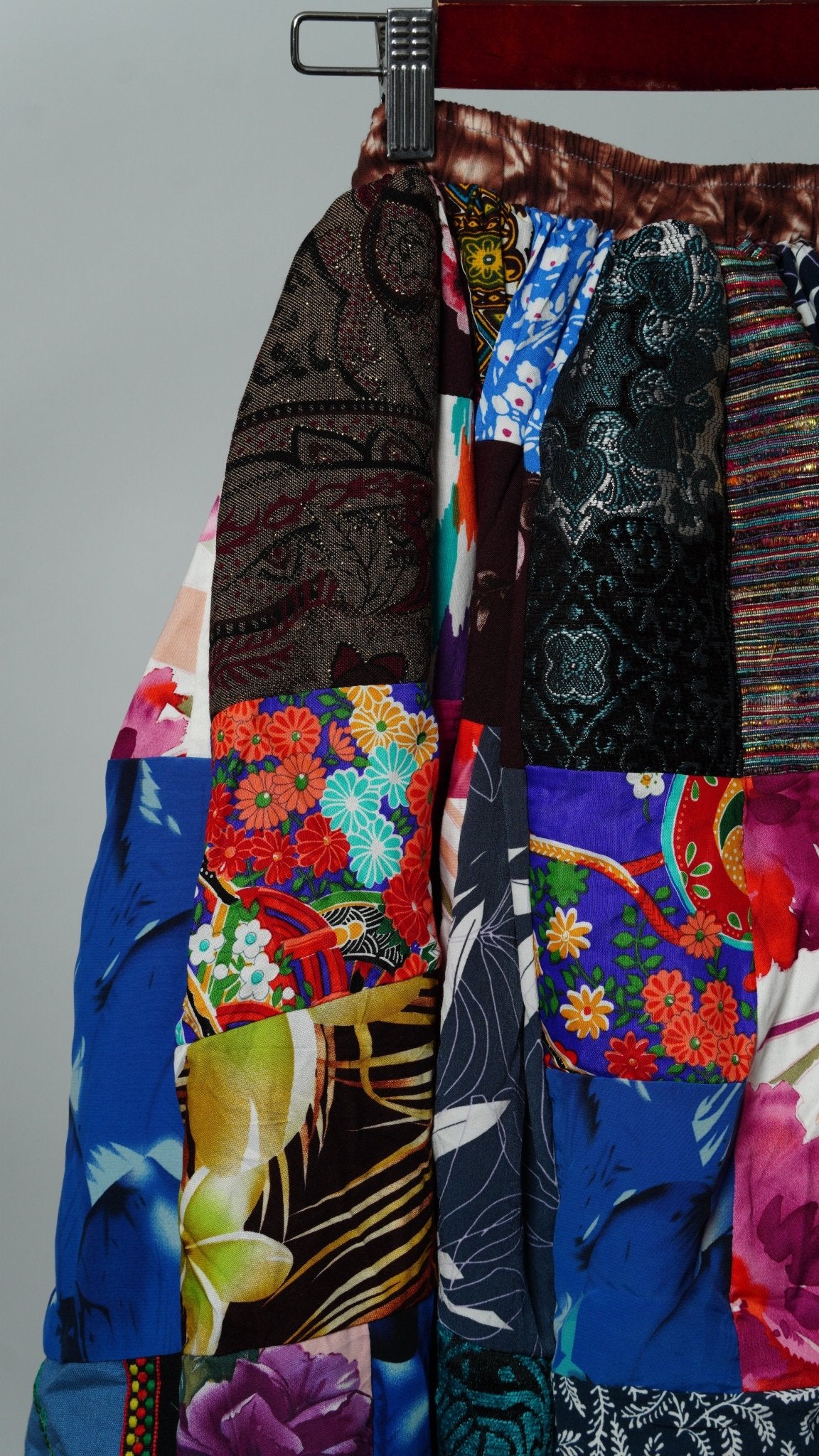 Upcycled Patchwork Maxi Skirt - The Hellebore Shop