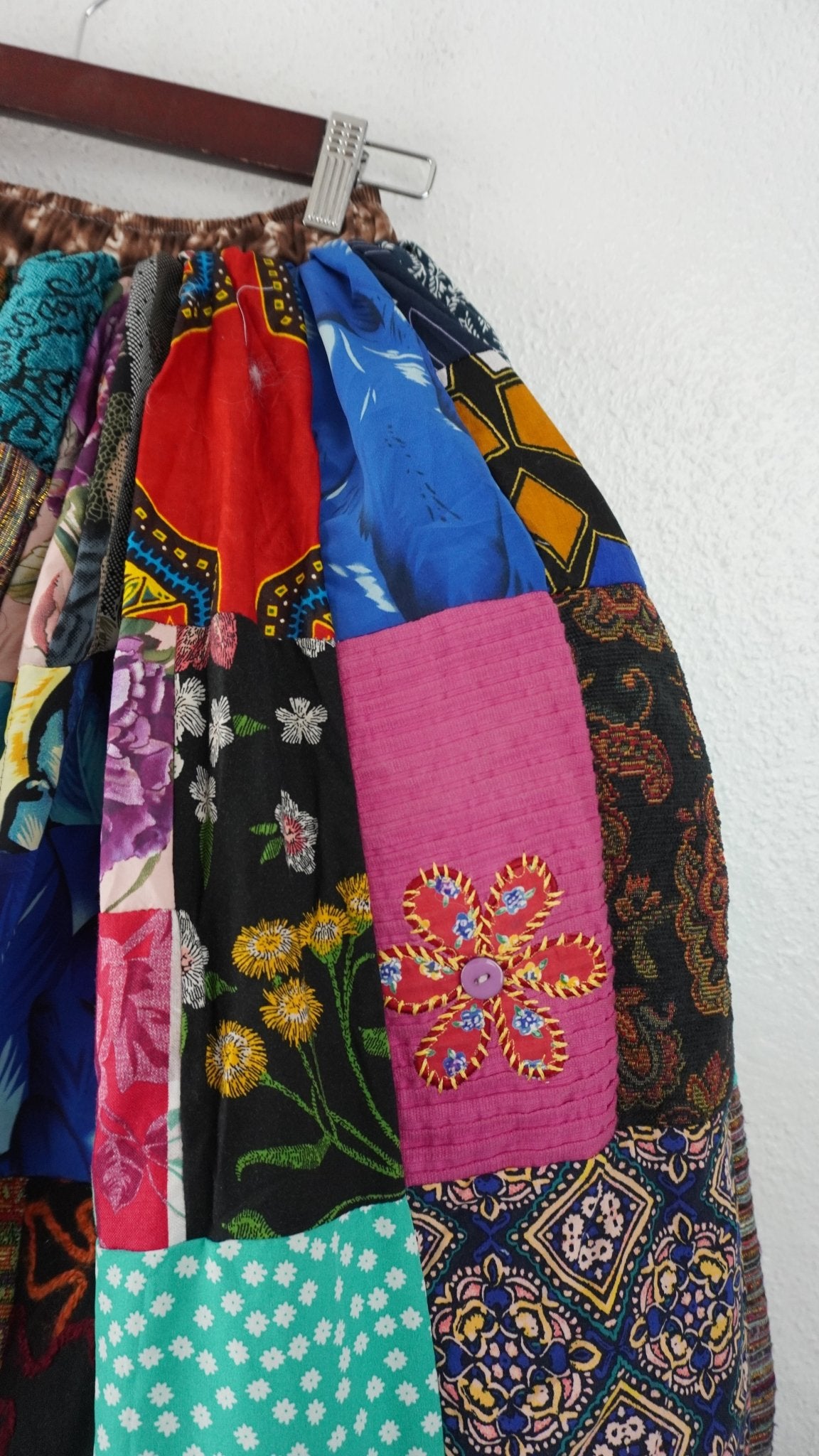 Upcycled Patchwork Maxi Skirt - The Hellebore Shop