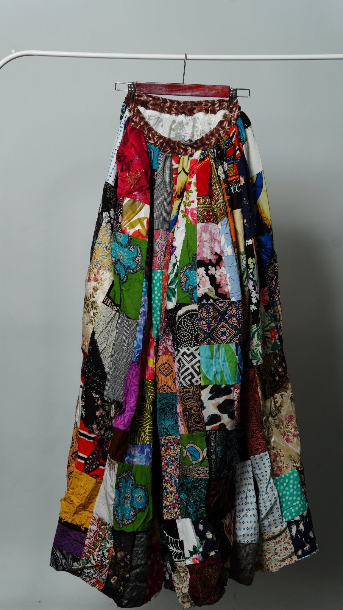 Upcycled Patchwork Maxi Skirt - The Hellebore Shop