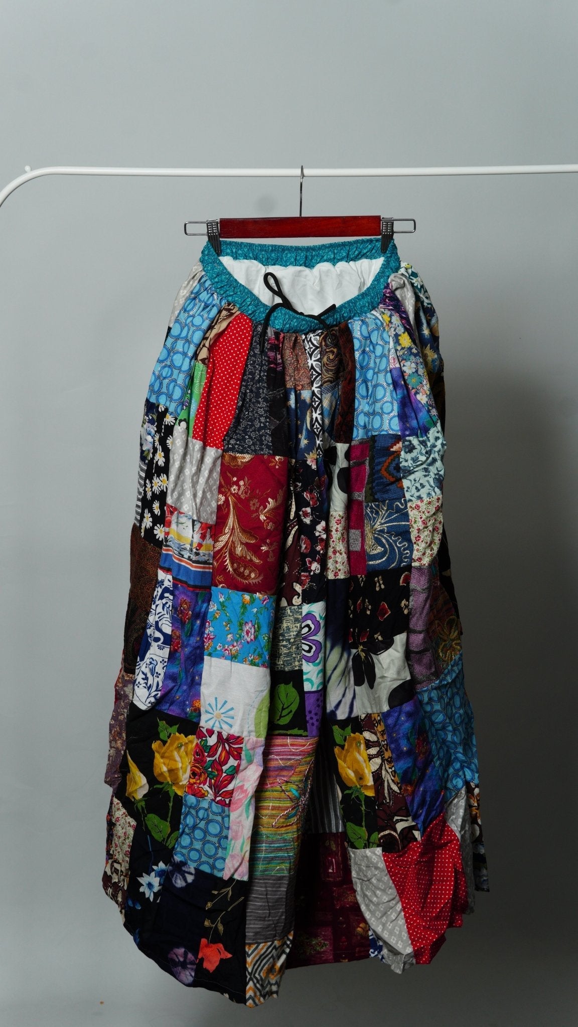 Upcycled Patchwork Maxi Skirt - The Hellebore Shop