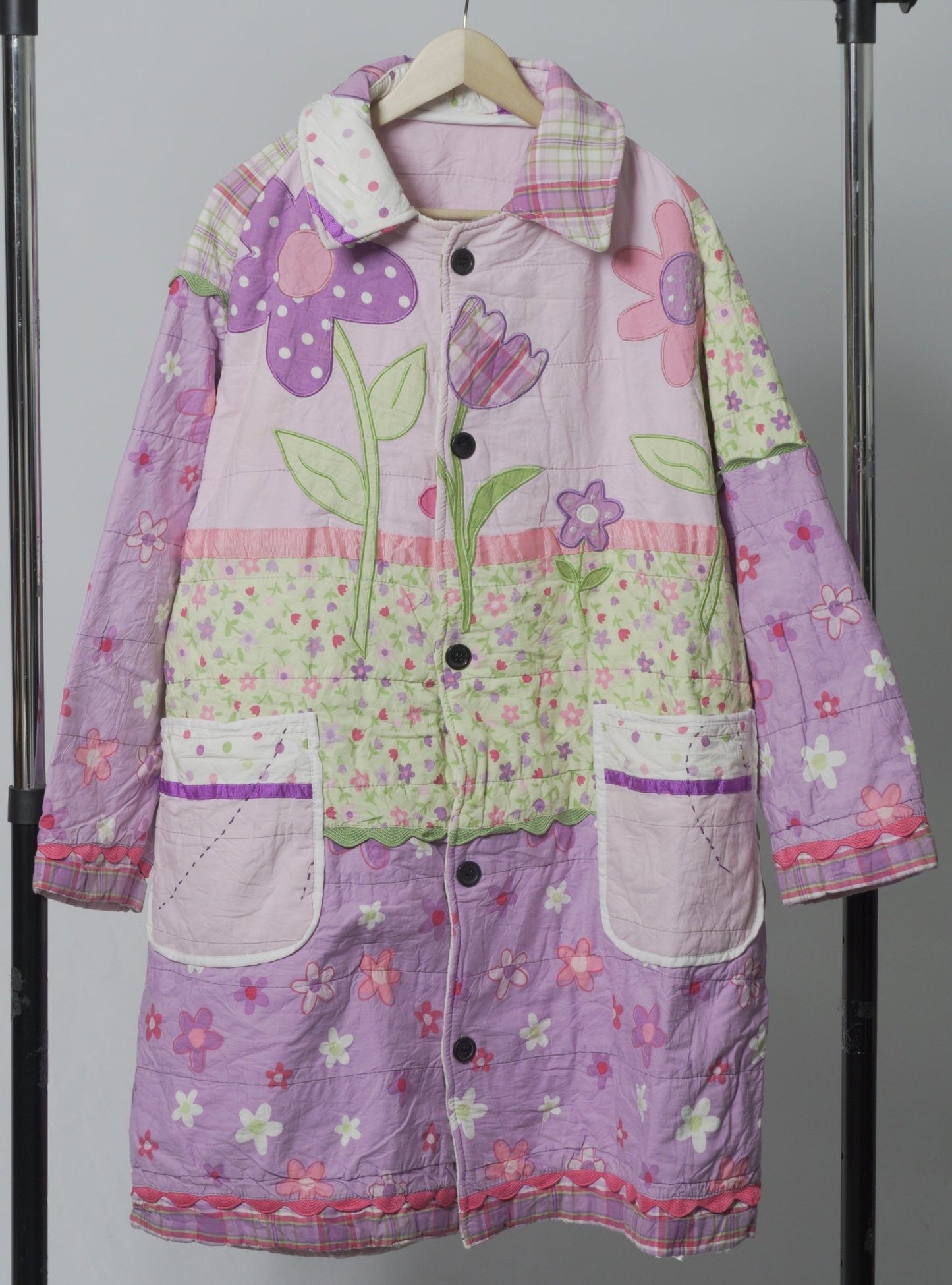 Upcycled Quilt Oversize Cocoon Trench Coat - The Hellebore Shop