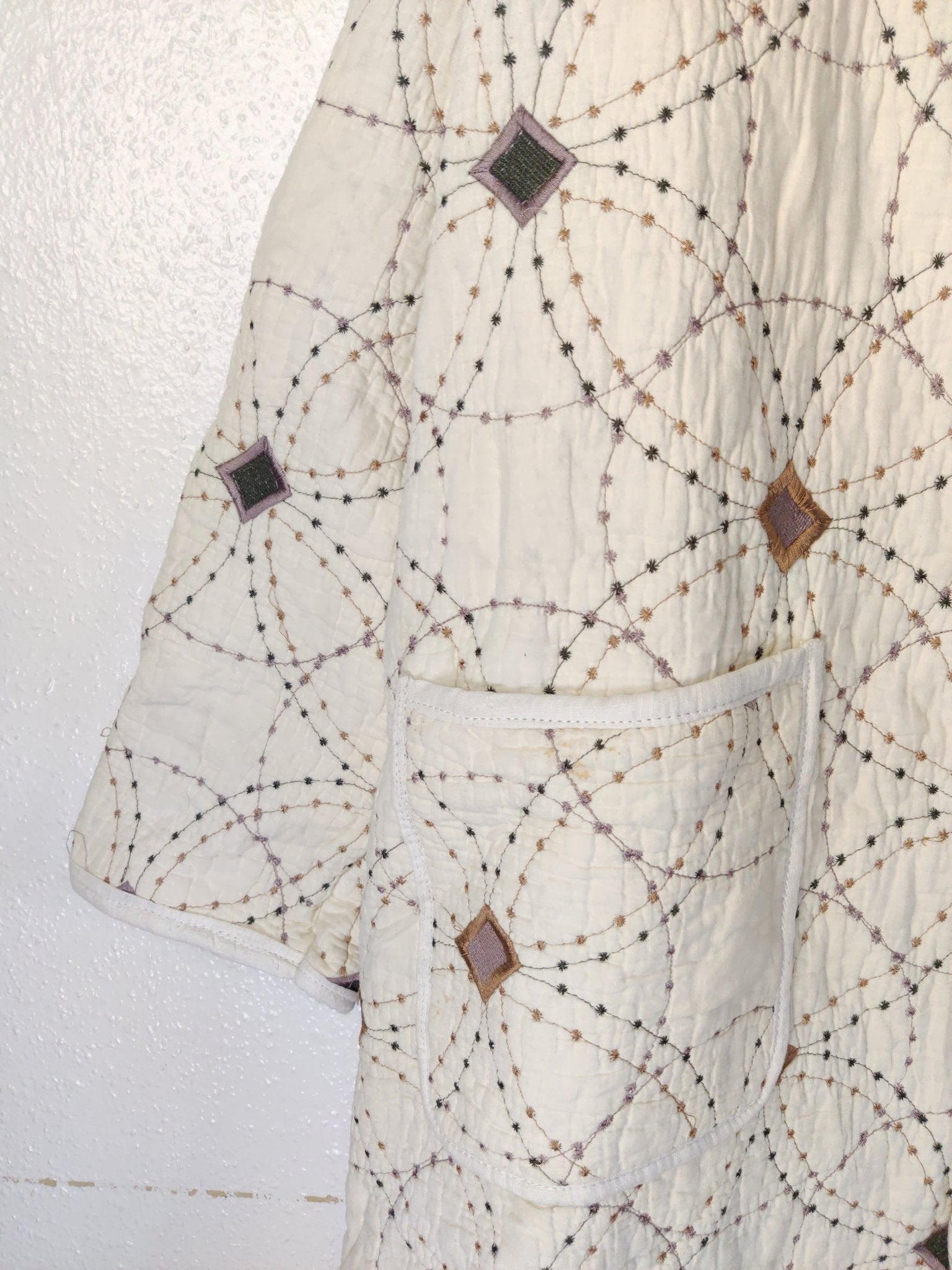 Upcycled Quilted Trench Jacket - The Hellebore Shop