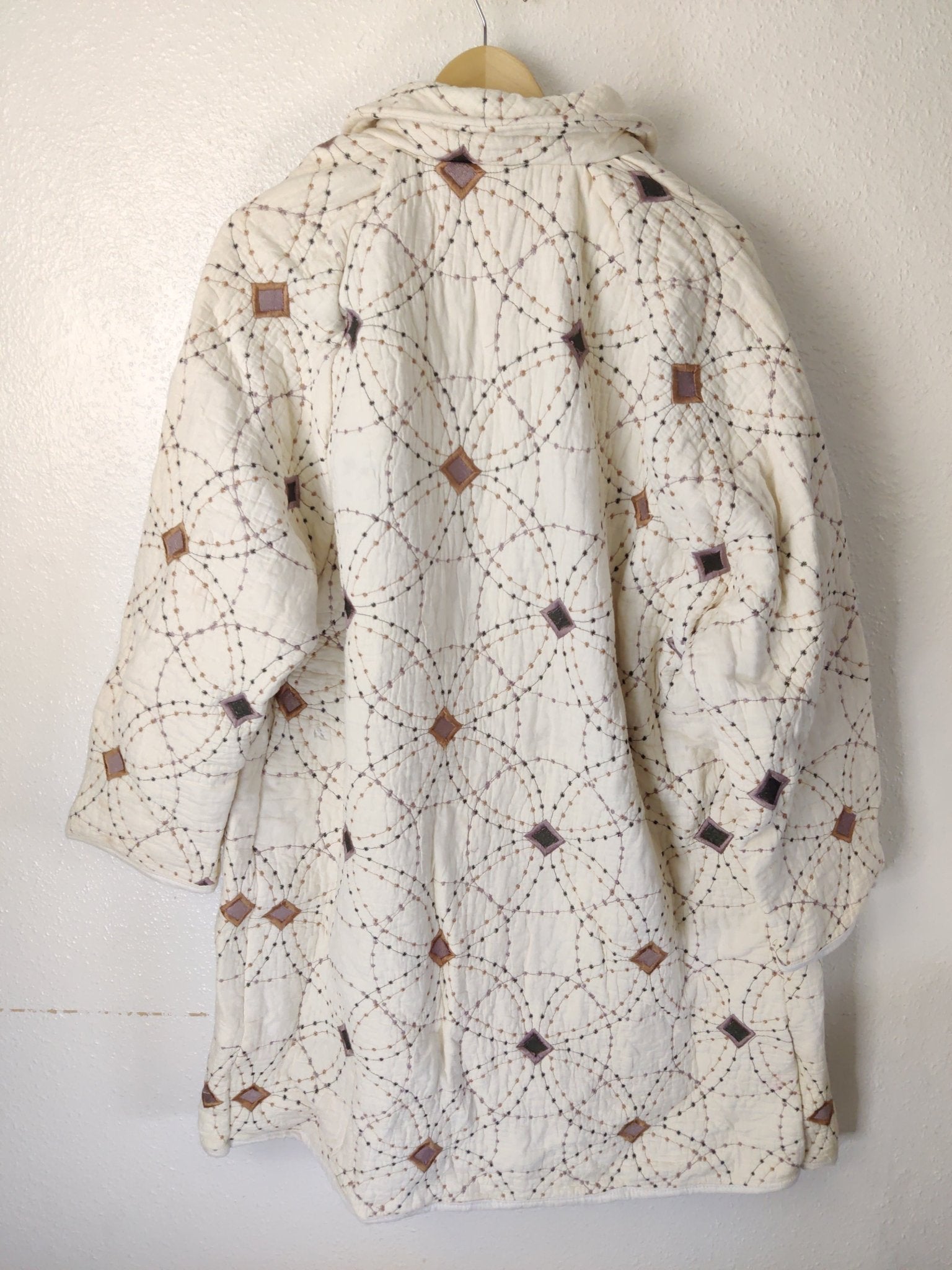 Upcycled Quilted Trench Jacket - The Hellebore Shop