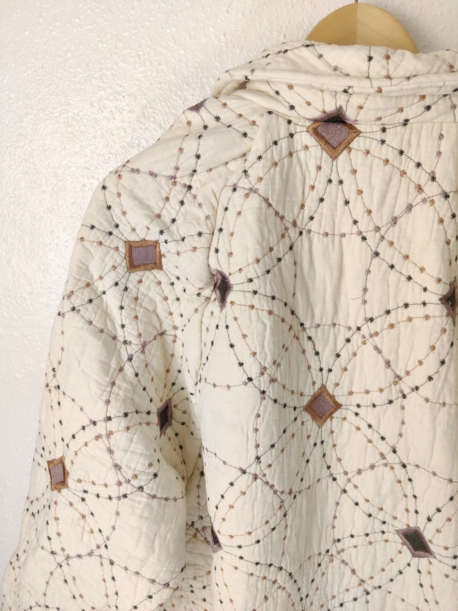 Upcycled Quilted Trench Jacket - The Hellebore Shop