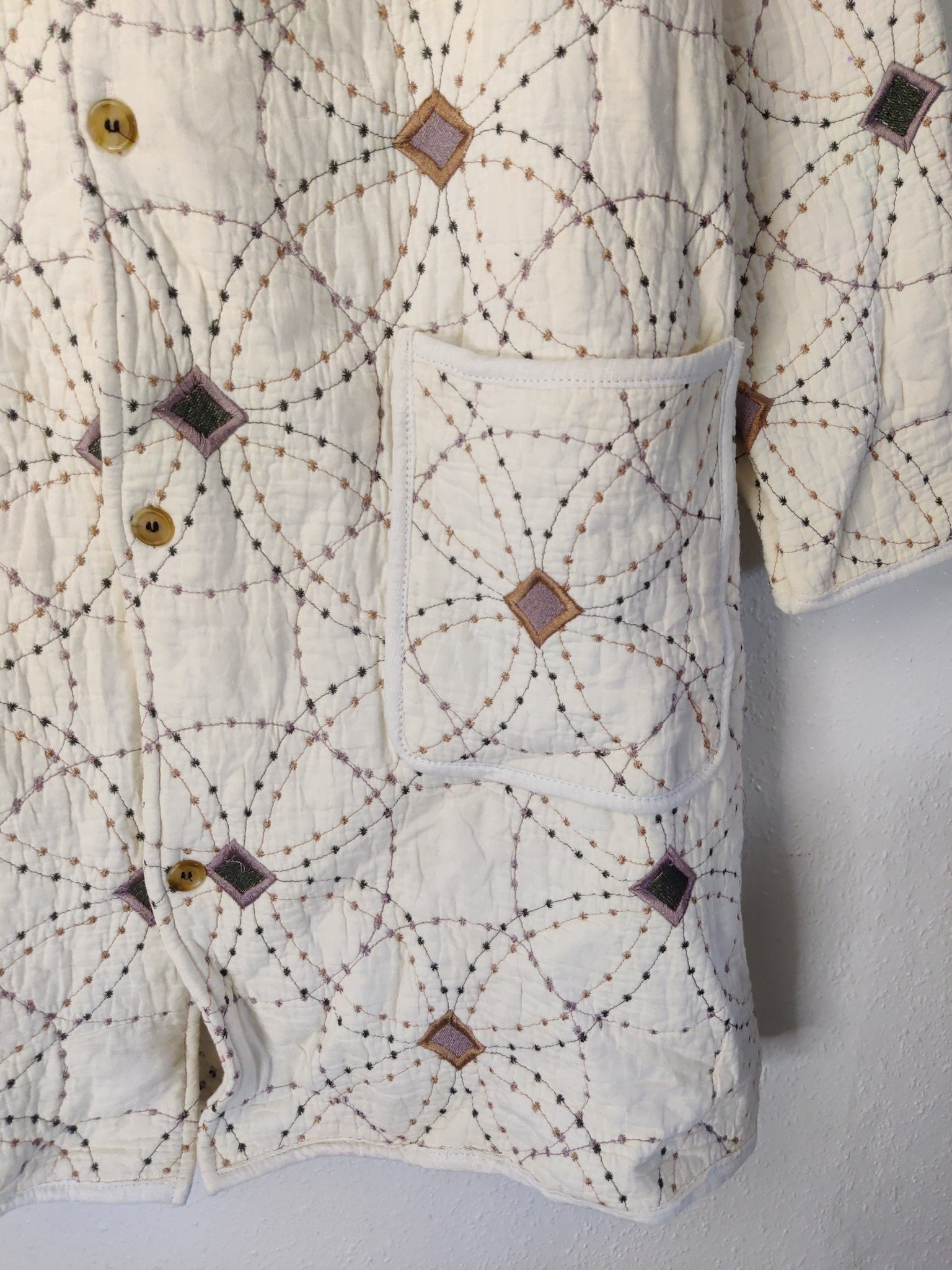 Upcycled Quilted Trench Jacket - The Hellebore Shop