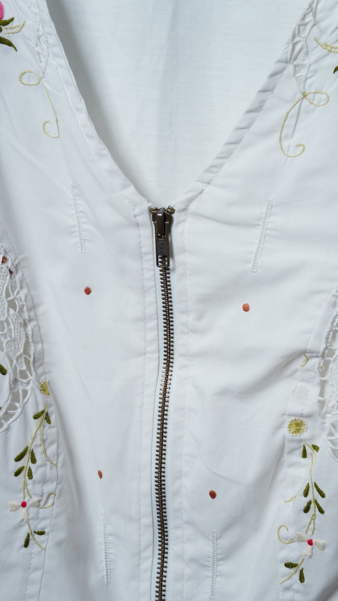 Upcycled Tablecloth Vest Size L - The Hellebore Shop