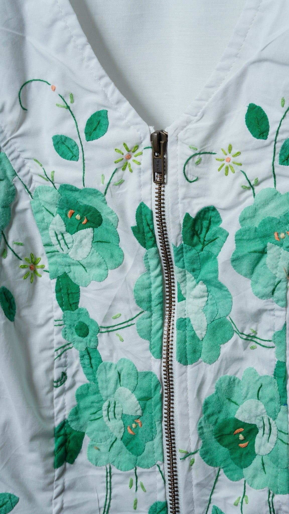 Upcycled Tablecloth Vest Size L - The Hellebore Shop