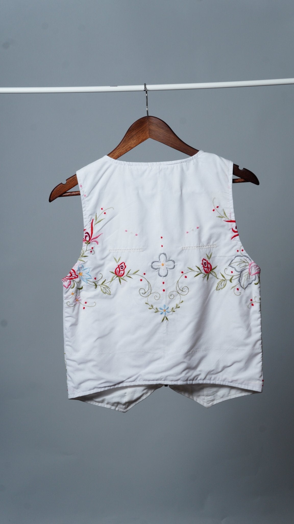 Upcycled Tablecloth Vest Size S - The Hellebore Shop