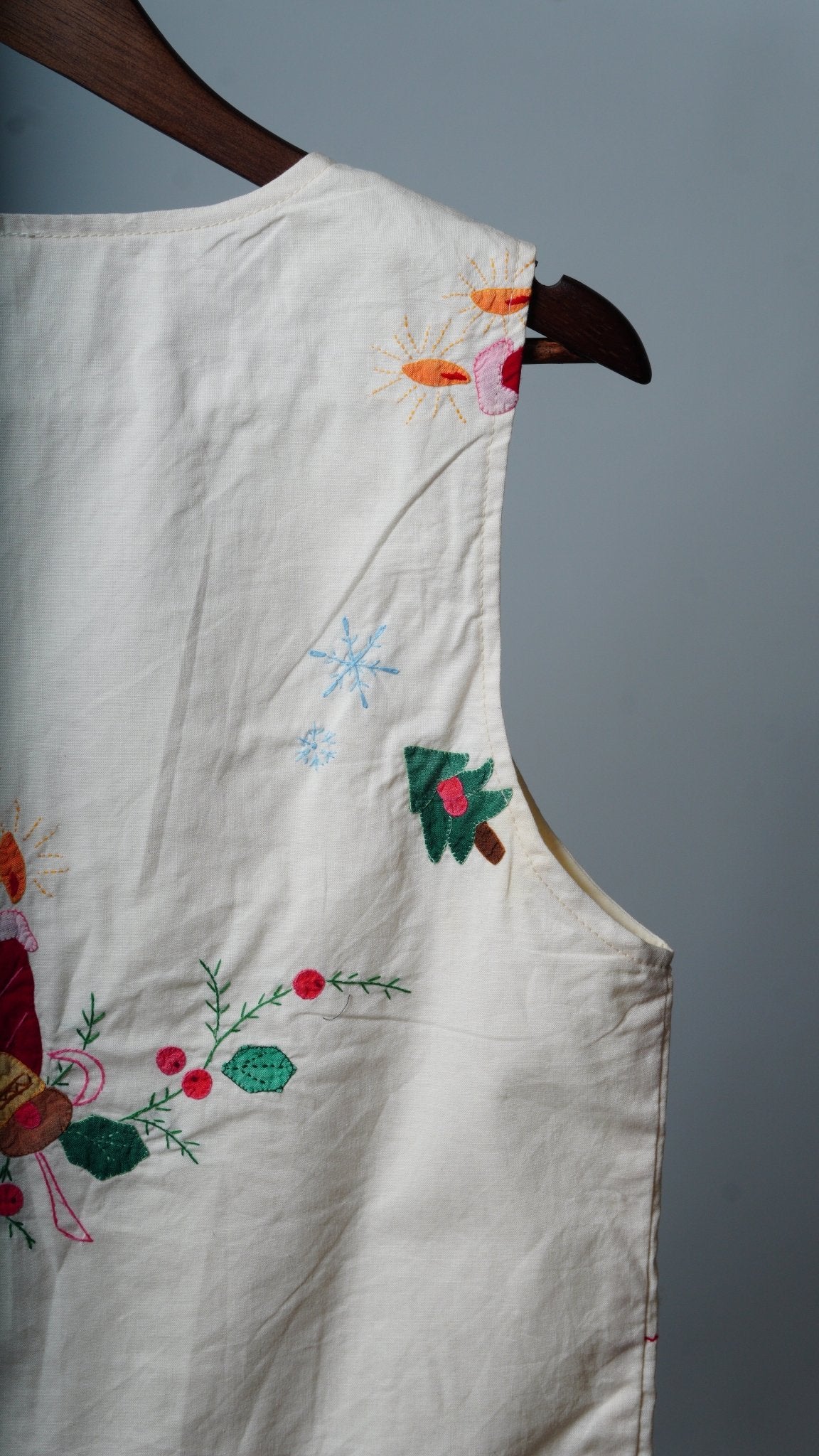 Upcycled Tablecloth Vest Size S - The Hellebore Shop