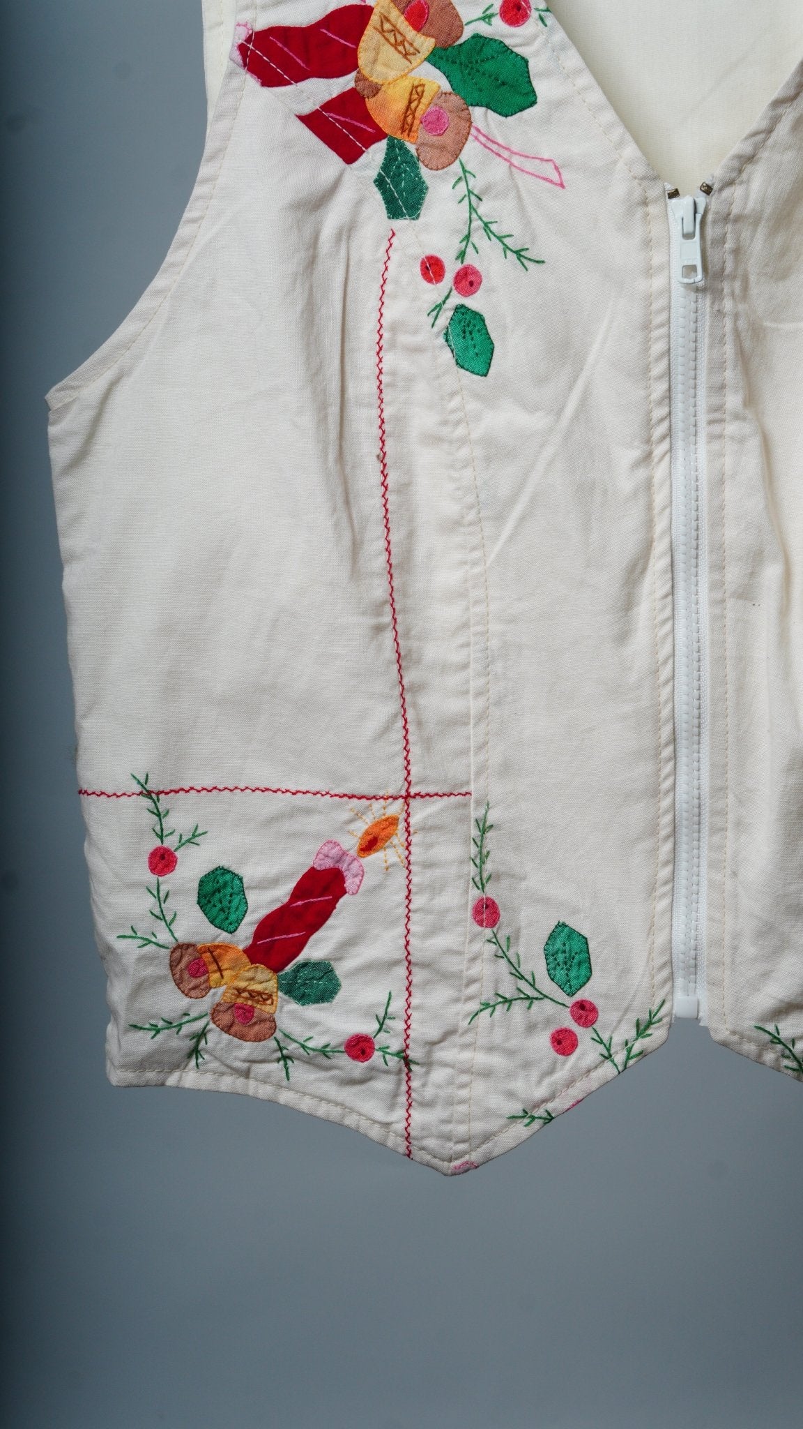 Upcycled Tablecloth Vest Size S - The Hellebore Shop