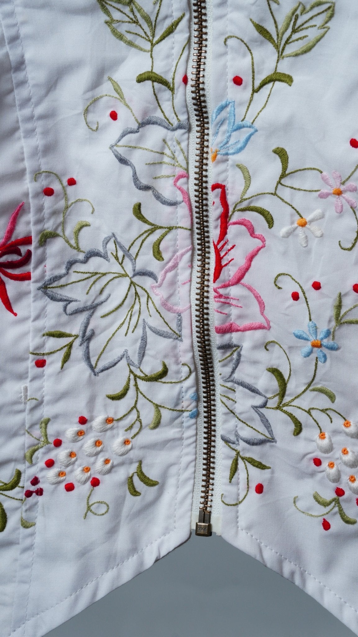 Upcycled Tablecloth Vest Size S - The Hellebore Shop