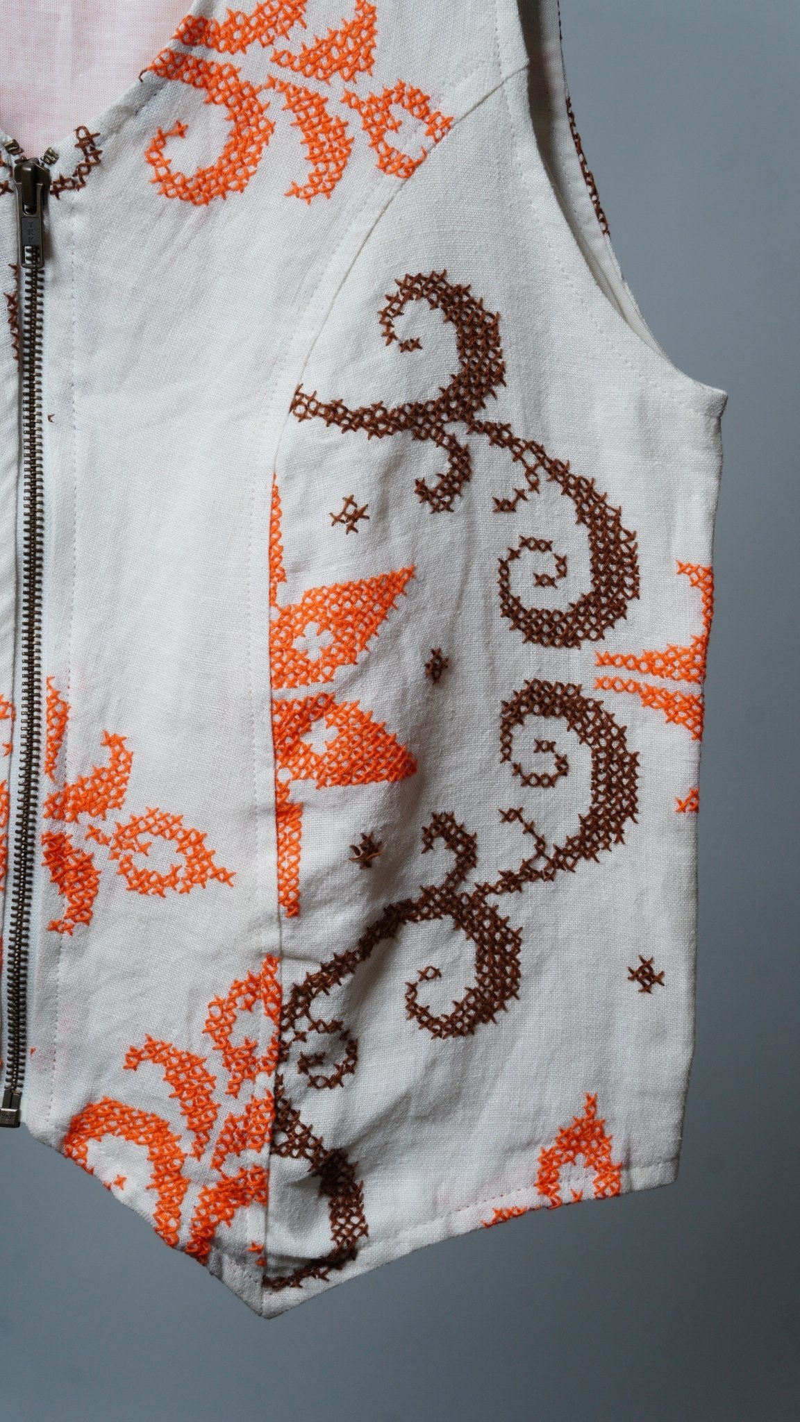 Upcycled Tablecloth Vest Size S - The Hellebore Shop